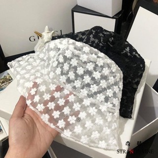 【夏季必備防曬帽】蕾絲漁夫帽子女韓版網紅夏季透氣太陽帽戶外出遊遮陽帽鏤空花朵潮