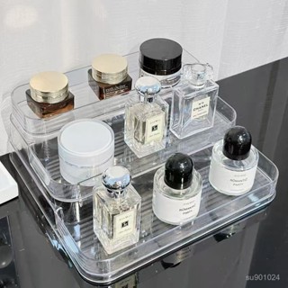收納推薦🌸【4.25】桌麵香水置物架梳妝臺化妝品收納盒亞克力ins多層透明階梯展示架