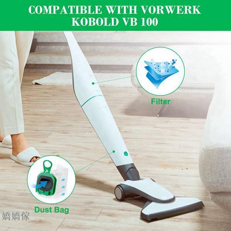 嬌嬌傢·適用於 Vorwerk Kobold VB100 FP100 VB 100 FP 100 的吸塵器袋,