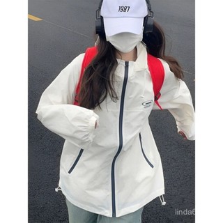 【爆款推薦】機能風戶外衝鋒衣防曬衣女夏季新款寬鬆輕薄透氣外套連帽防曬服潮