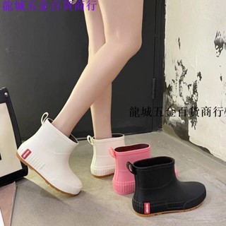 實惠🌷 日系雨鞋女 時尚成人水鞋女 短筒靴 防滑 防水鞋膠鞋保暖雨靴 止滑 刷毛套