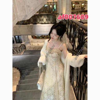 【臺灣熱賣】C.C.#洋裝#流光香檳 小眾設計高階感宮廷風輕禮服裙亮片提花生日裙~