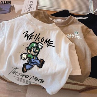 YDM 純棉男童短袖T恤夏季童裝新款兒童夏裝男女寶寶帥氣潮酷上衣t