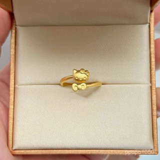 【店鋪熱銷】小紅書款貓戒指kitty貓咪蝴蝶結ins新款甜美卡通高階可愛精緻指環 03XB