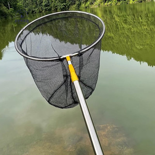 [雨安雨具閣]不銹鋼抄網3米4米5米6米抄網竿釣魚抄網兜撈魚網魚網兜伸縮桿全套