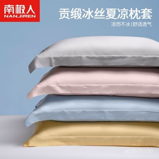 全店免運🎁南極人冰絲枕套一對裝48x74 成人枕芯套 單衹2025新款枕頭套 涼感絲 美式枕套 床包 枕巾 枕頭套