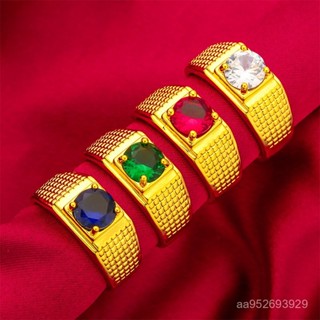 💎金福源珠寶💎戒指男開口男款綠色紅色藍色戒指閤成玻璃白鑽吊墜男士戒指沙金戒沙金 沙金項鍊 沙金手鍊 沙金戒指 金項鍊