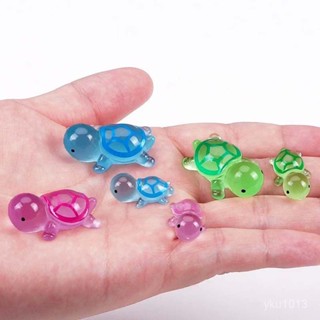 臺灣發貨✨ 迷你卡 通夜光小烏龜擺件配件魚缸模擬動物模型兒童創意手工 DIY