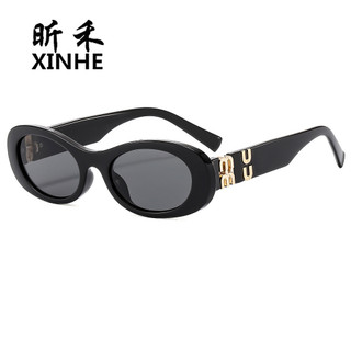 ✨臺灣出貨✨ 鏡尚嚴選 歐美大牌新款字母miu潮流太陽鏡 時尚繆家男女士墨鏡 橢圓框眼鏡