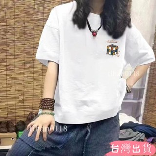 100%純棉美式上衣短袖T恤T恤女情侶T恤潮牌衣服女生上衣韓國上衣寬鬆t恤tihan0118