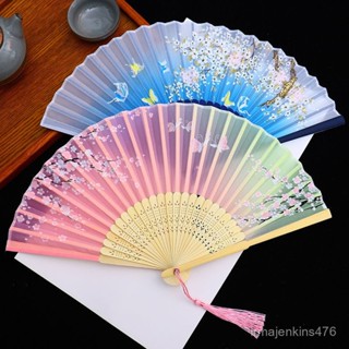 臺灣出貨 免運 扇子 古風摺扇子女生中國風送學生舞蹈扇兒童漢服隨身折疊扇夏天便攜扇 RHXH
