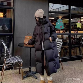 長版羽絨外套連帽90%白鴨絨冬季新款羽絨服女高階感飄帶連帽加厚保暖長版冬天外套 韓版 輕薄 雪地服888