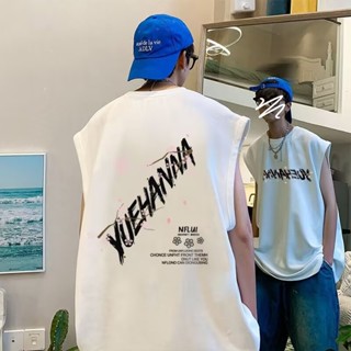 潮牌 美式 字母T恤背心 潮流痞帥 印花男款 夏季 圓領 寬鬆 無袖 休閒 坎肩男生 坦克 背心男T（XZM176 ）