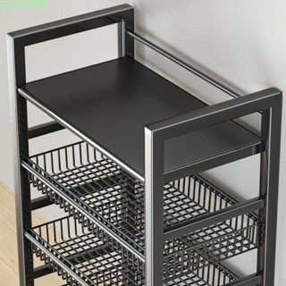 移動廚房菜籃子置物架家用簡易貨架落地式多層蔬菜收納多功能架子