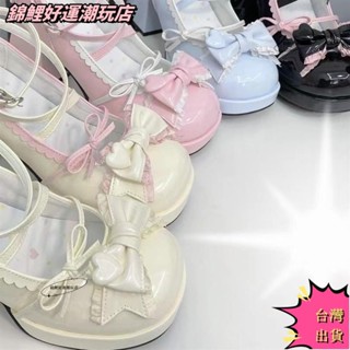 臺灣熱賣 Lolita瑪麗防水高跟鞋日係可愛圓頭甜美少女