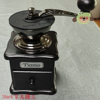 Shark傢俱/清倉Tiamo複古意式實木手磨咖啡豆研磨機家用手動手搖磨豆機