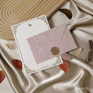 💗新品熱銷💗樹紋信封信紙套裝ins信箋高階中國牛皮紙錶白生日賀卡火漆印章