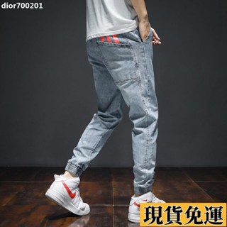 臺灣限時低價 【S-7XL】熱銷大尺碼束腳牛仔褲 丹寧彈性大碼縮口牛仔褲 加肥加大肥佬寬鬆哈倫修身束腳褲顯瘦 耐磨工作1