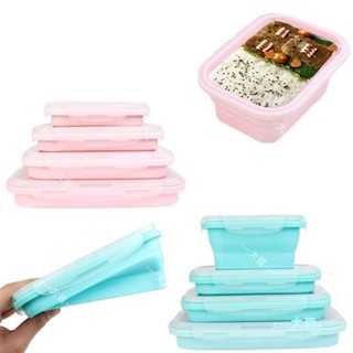 可伸縮食品級折疊矽膠飯盒 午餐盒 便當盒 新品 耐高溫矽膠保鮮盒 戶外露營飯盒 矽膠飯盒 環保