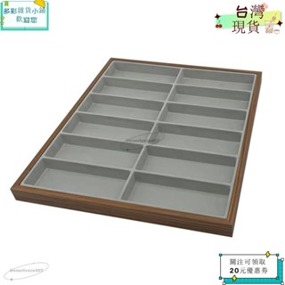 💙桃園出貨💙可開收據全新 12 格胡桃木眼鏡收納架太陽鏡展示託盤眼鏡眼鏡收納收納盒 hottoppemb。ｙｙｙ