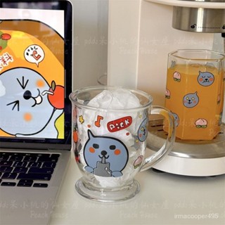 ✦限時瘋搶✦可愛家用酷兒玻璃杯卡通杯子夏季ins咖啡杯牛奶水杯高顔值果汁