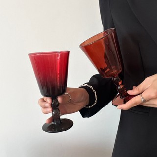 【家の好貨】玻璃杯 高腳杯 法式 復古 冰淇淋杯 優格杯 水杯 咖啡杯ins風複古歐式高腳玻璃杯高階咖啡杯香檳紅酒飲料