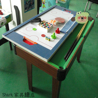 【Shark傢俱】兒童多功能遊戲桌大號臺球桌乒乓球臺冰球足球三閤一家用球類玩具