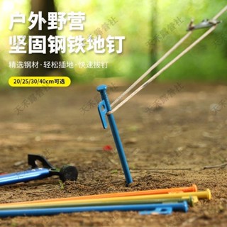 限時下殺 戶外帳篷彩色地釘 加長加粗露營天幕配件 沙灘營釘 天幕鋼釘 地釘20cm25cm30cm40cm