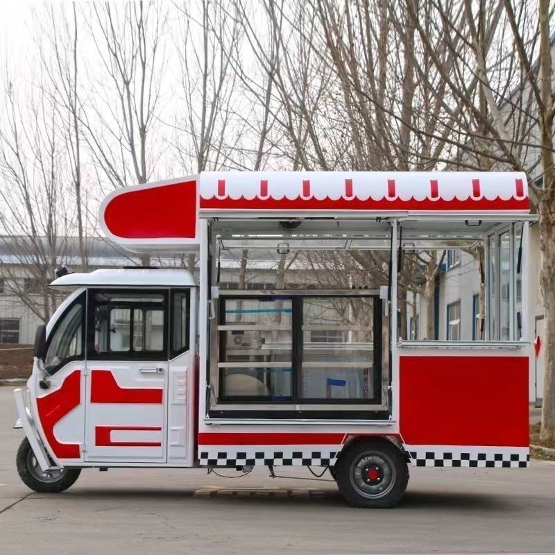 【這款是定制產品 標價為定金】電動三輪車小吃擺攤可移動廚房商用早餐快餐流動多功能炸串車