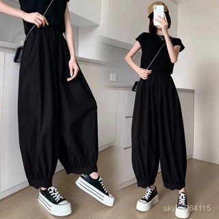 💓夏季冰絲防曬褲💓大碼胖mm冰絲運動褲女夏季薄款休閒顯瘦寬鬆束腳防曬輕薄燈籠褲 LR2T