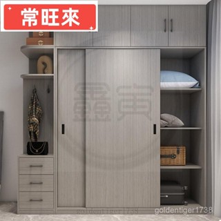 【常旺國際】【含運/免稅】推拉門衣櫃新款2025爆款傢俱臥室平移門大衣櫥全實木出租房用櫃子 JL5B