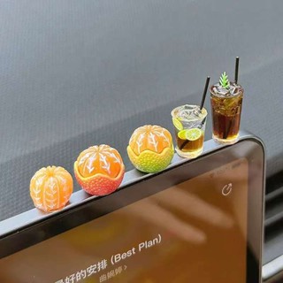 桃園💓出貨美式咖啡擺件治癒飾品中控臺模擬顯示屏車載車內裝飾用品汽車迷你525