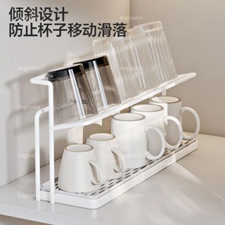 🌟臺灣出貨🌟杯架廚房檯面分層杯具置物架玻璃瓶茶杯咖啡收納架雙層瀝水託盤架🌟dg8tj4m3t0