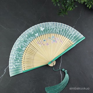 🔥48H出貨 古風摺扇 漢服旂袍扇子 6寸扇子摺扇中國風女式古風扇子蝴蝶漢服旂袍夏日隨身折疊小竹扇