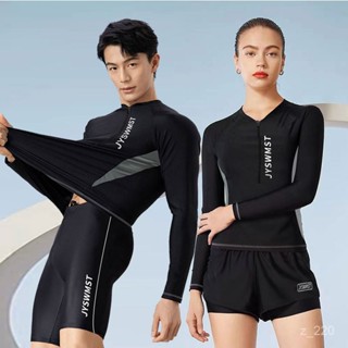 【速幹潛水服】情侶泳衣潛水服女款防曬服上衣男長袖浮潛服分體泳裝衝浪套裝水母衣 連體潛水服 長袖泳衣 AN