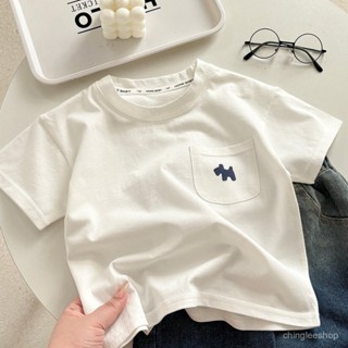 【CHINGLEESHOP】兒童純棉T恤純棉男童夏裝寶寶新款童裝女童寬鬆休閒上衣半袖