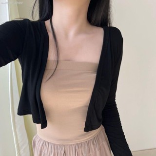 【♥精選優品♥】莫代爾外套女生 韓版短版 防曬衫 夏季薄款 緊身顯瘦 小外套 素色空調衫 時尚百搭小外套 柔軟舒適透氣不