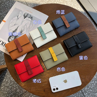 新款推薦❤️真皮錢包女短款撞色簡約2025多功能錢夾頭層牛皮多卡位爆款零錢包ning95