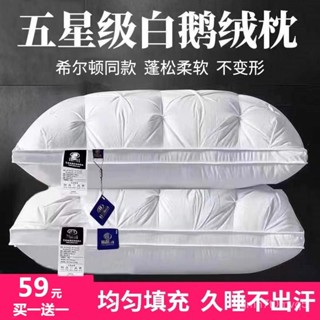 ✨臺灣出貨 全臺免運 希爾頓羽絨枕頭護頸椎助睡眠五星級酒店95白鵝絨高檔枕芯一對家用