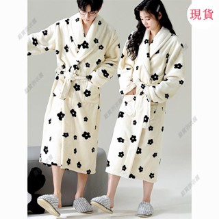 臺灣發貨💖『情侶浴袍』[好評率超99%衕款]情侶睡袍男女秋冬季加厚珊瑚絨保暖長袖春秋法蘭絨睡衣可外穿浴袍