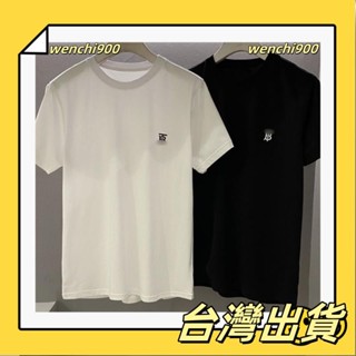 🔥全網低價🔥【S-5XL】純棉刺繡款 夏日爆款圓領短袖T恤男女百搭寬鬆休閒運動上衣 情侶 經典字母刺繡logo 熱銷