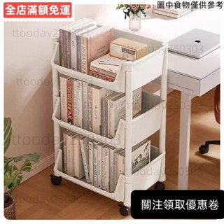 [限時特惠] 移動置物架 移動書架 置物架 收納櫃 玩具收納 桌下收納櫃 活動櫃 小書櫃 三層推車 收納架 轉角櫃收納