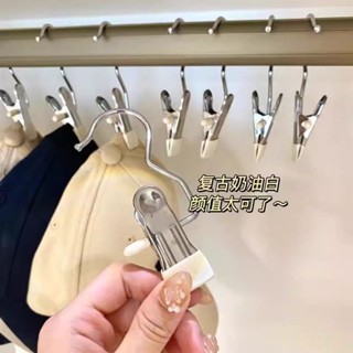 居家百貨 創意衣架 褲夾子家用無痕褲架掛褲子專用衣架金屬不銹鋼掛鉤多功能收納神器 富遠精品2
