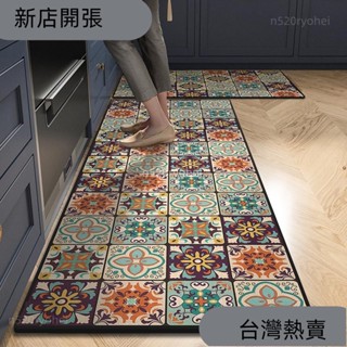 新店開張❤水晶絨復古吸水墊廚房防油地墊家用防滑門墊全覆蓋防汙地毯344