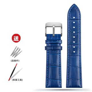 ✨叮噹好物✨適配卡西歐EFR-552D/EFB-670/efv-540 ECB-900真皮手錶帶藍色錶鏈