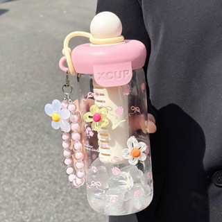 【尋野旗艦店】夏季新款玻璃杯大容量吸管杯水杯帶提繩女生高顏值家用可愛水杯子