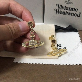 臺灣發貨Vivienne Westwood 西太後輕奢滿鑽鑽臺土星長款耳環耳飾
