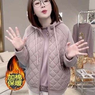 【ZFX闆娘自留】20韓版新款棉襖 韓版冬天女裝 大尺碼鋪棉外套 20秋冬新款加棉外套女韓版拉鍊加厚外貿休閒百搭連帽防風