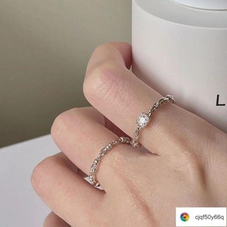熱銷新品 韓版戒指 小眾設計 手飾💗方鉆鋯石鏈條戒指女小眾高階感輕奢in冷淡風開口可調節指環潮