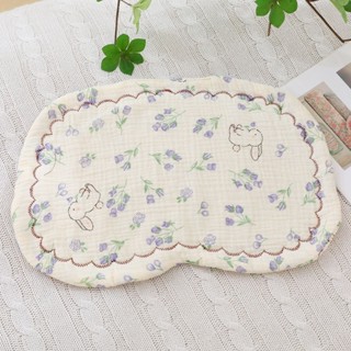 Cute Grid❤ 新生兒平枕純棉0-6個月1嬰兒雲片枕出生嬰兒枕頭防吐奶小枕墊枕巾
